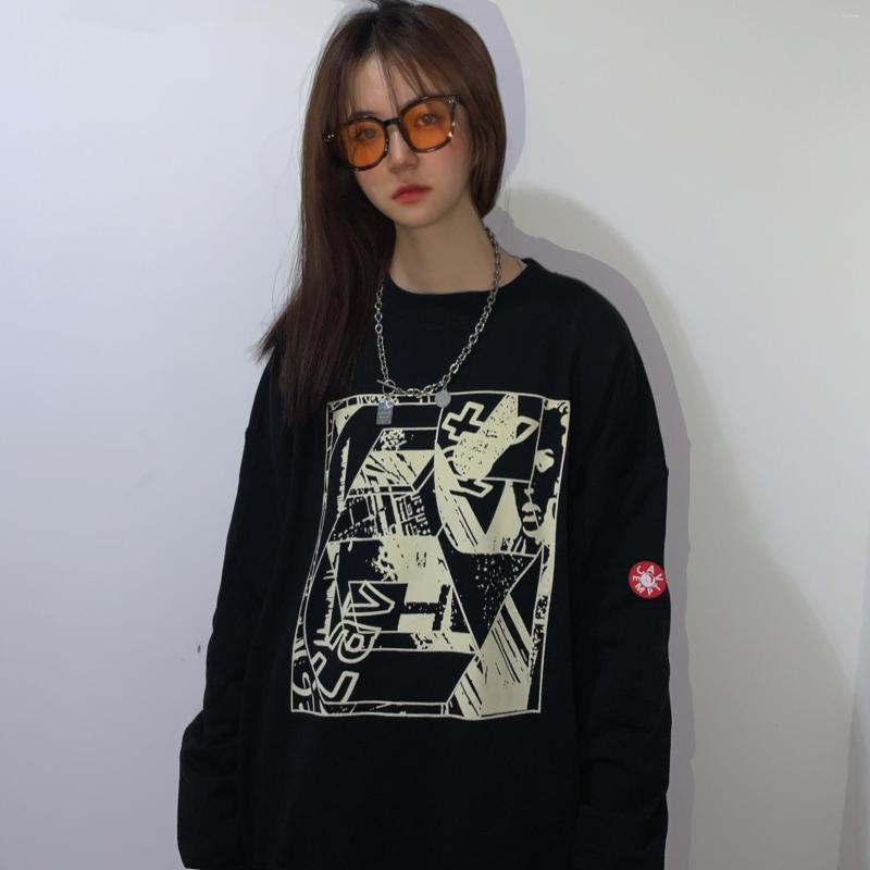 

Men' Hoodies 2022 CAVEMPT C.E Color Pulled Fragment Print Top Men And Women Loose All-match Round Neck Hoodless Sweatshirts WY557, Black