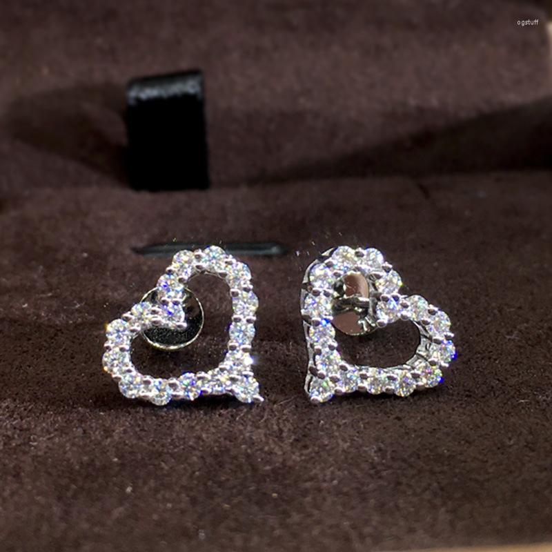 

Stud Earrings Classical Luxury Ladies Sweet Love Sparkle Zircon Trendy Fashion Engagement