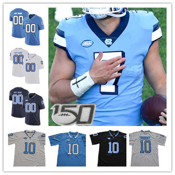 

North Carolina Tar Heels UNC College Football Jerseys Drake Maye Omarion Hampton Sam Howell Caleb Hood George Pettaway Paysour J.J. Jones, Blue with 150