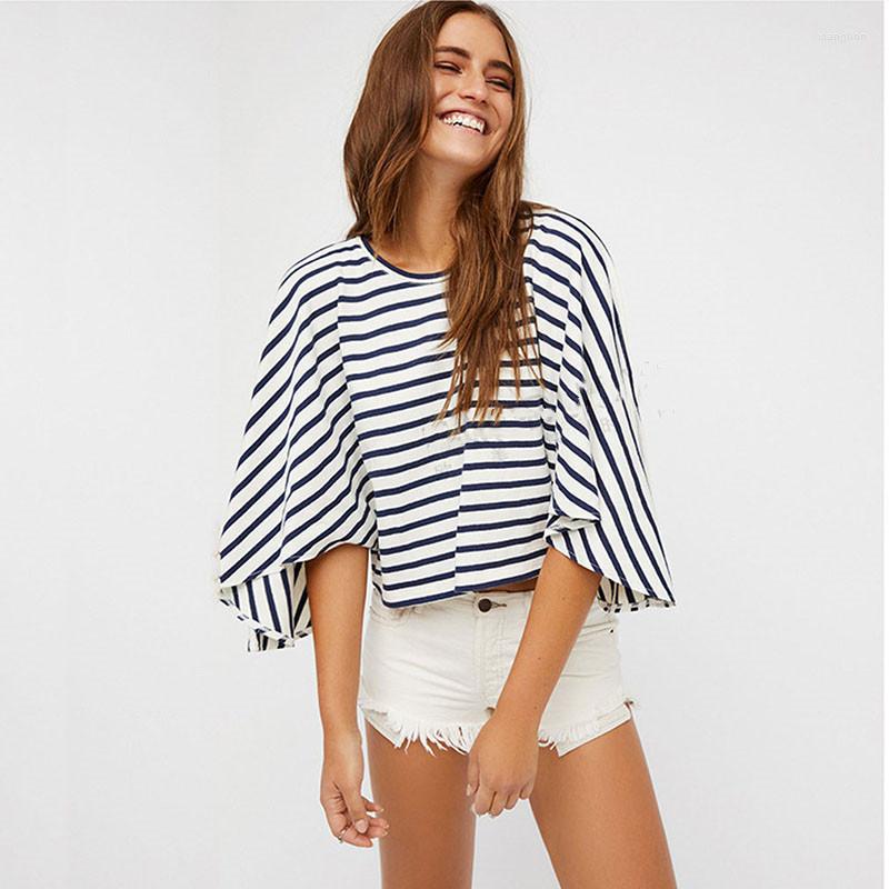 

Men' Casual Shirts Fashion Women Cold Off Shoulder Stripe Loose Tops Bat Short Sleeve O-neck Baggy Blouse Shirt, White