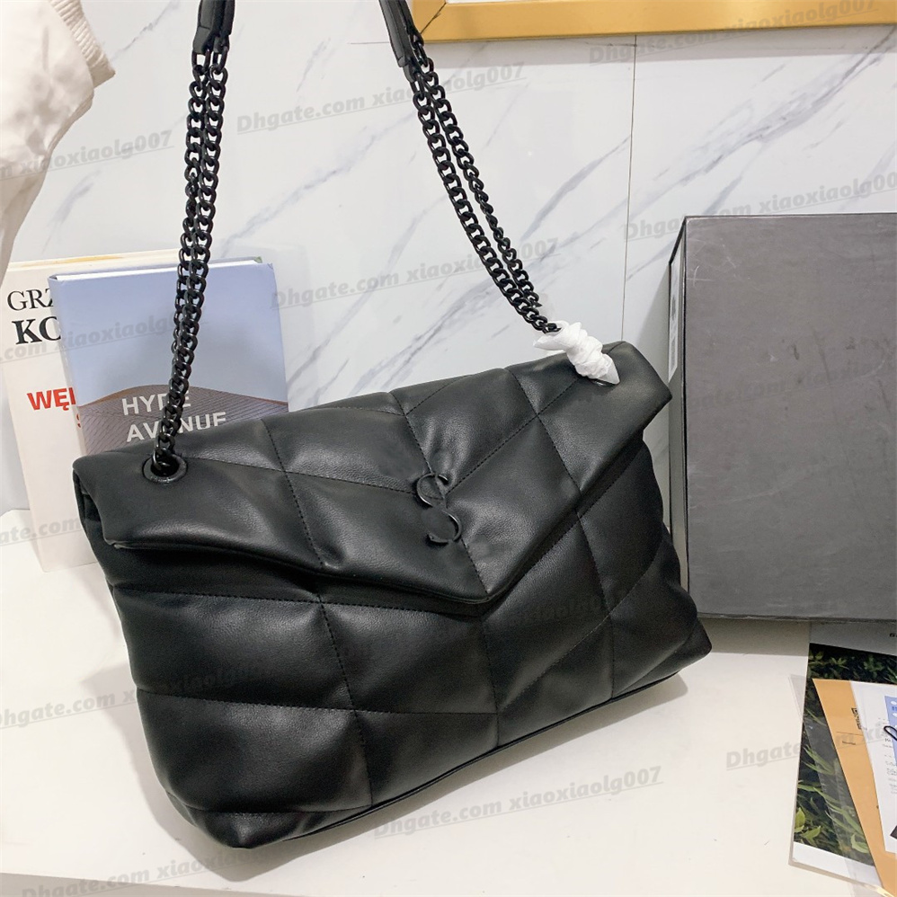 

top designers bags LOULOU womens quilted shoulder bag fashion chain genuine leather crossbody bag handbags black Cross Body purses, Paper box