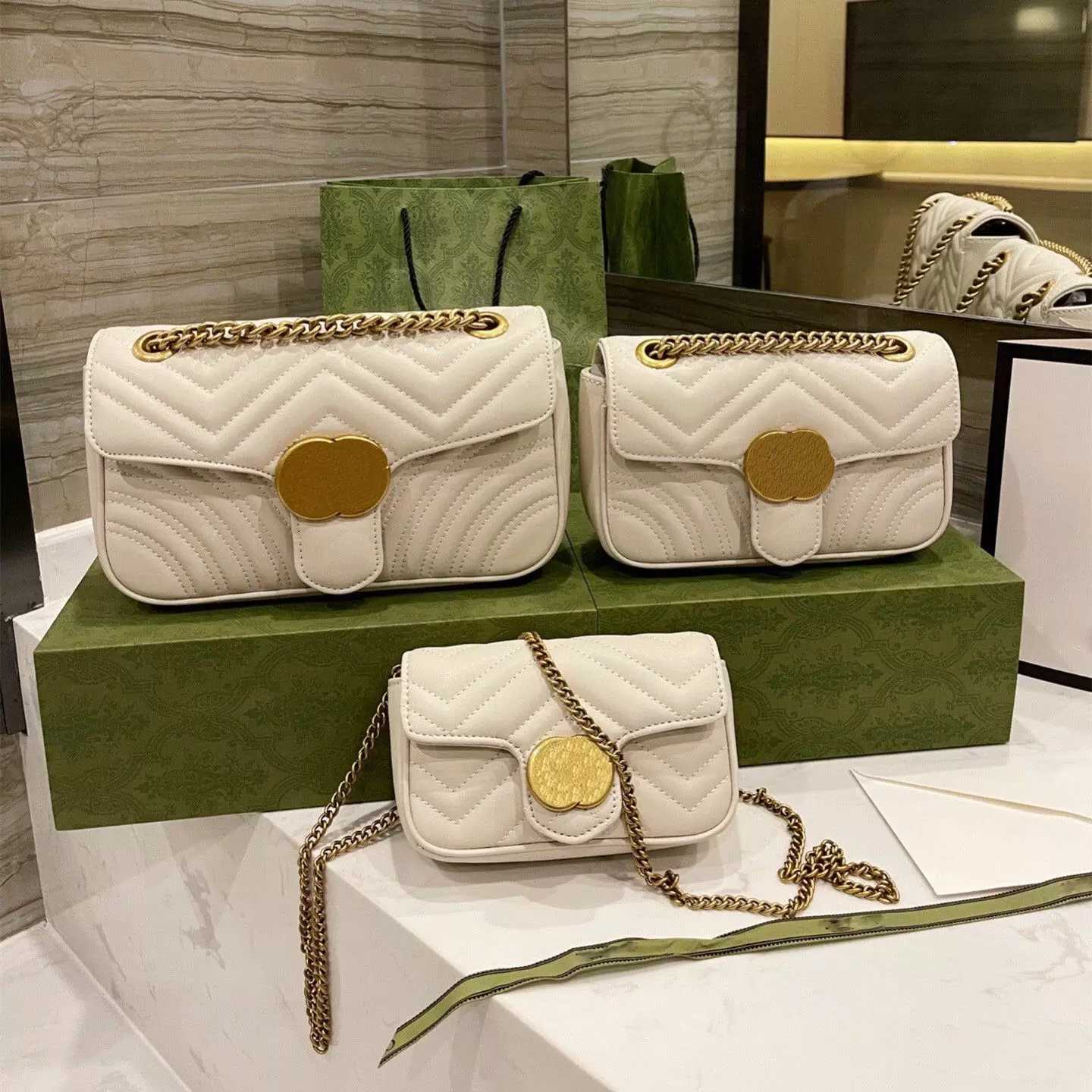 

3A Designers bag Ophidia tote FASHION Marmont Genuine Leather WOMEN luxury bags Handbags chain Cosmetic messenger Shopping shoulder purse, Fedex shipping(not for order)