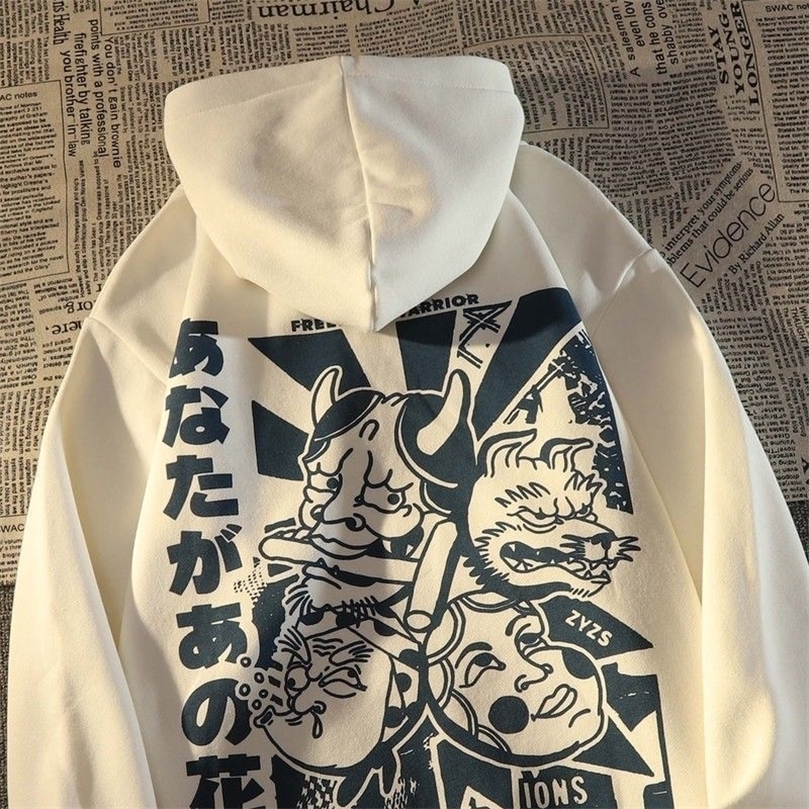 

Womens Hoodies Sweatshirts Japanese corpse clown print hooded men and women sweater spring and autumn American loose couple tops student jackets clothes 221010, No pattern