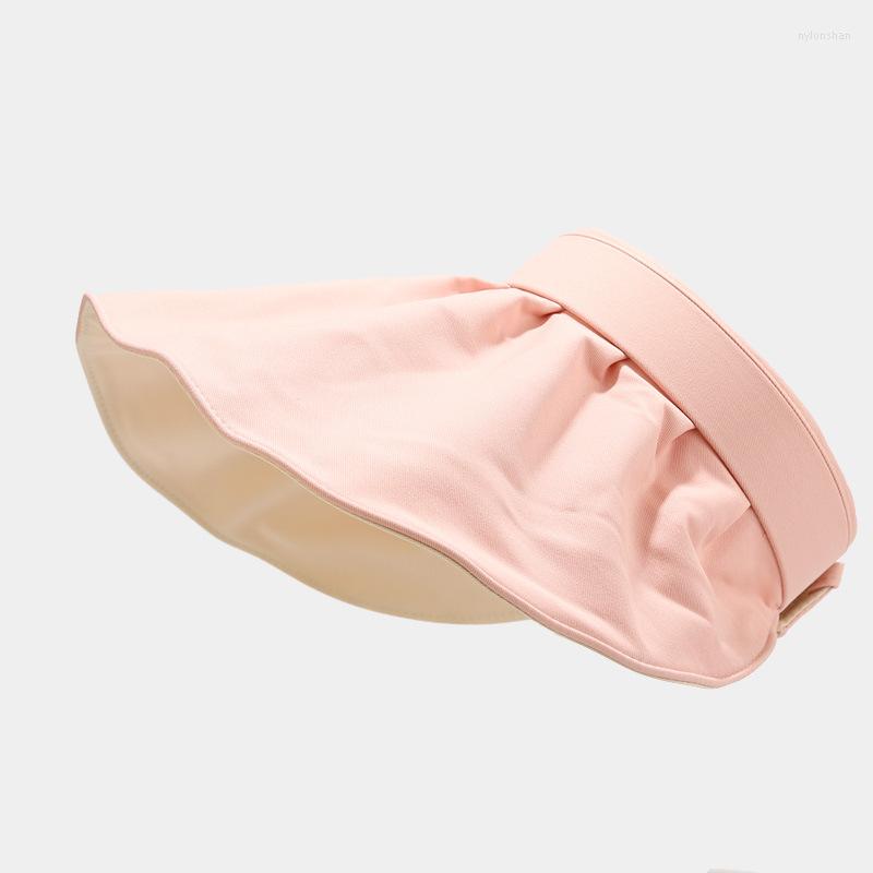 

Ball Caps Cotton Fashion Hair Hoop Visors Women Spring And Summer Outdoor Travel Double Sunblock Beach Hat 01, Black