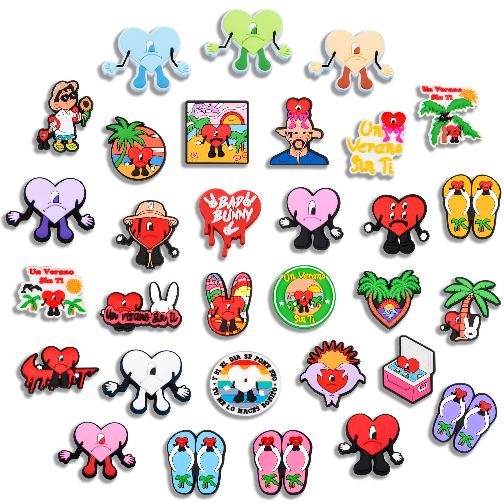 

Shoe Parts Accessories Bunny Croc Charms Bad Rapper For Singer Pvc Clog Pins Decoration Cute Shoes Wristband Bracele Croccharmsletter Otwdl