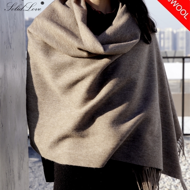 

Scarves 100% Wool Scarf Women Thickening Cashmere Winter Scars Shawls Fashion Female Pashmina Scarves Oversized Keep Warm Warps 300g 221010