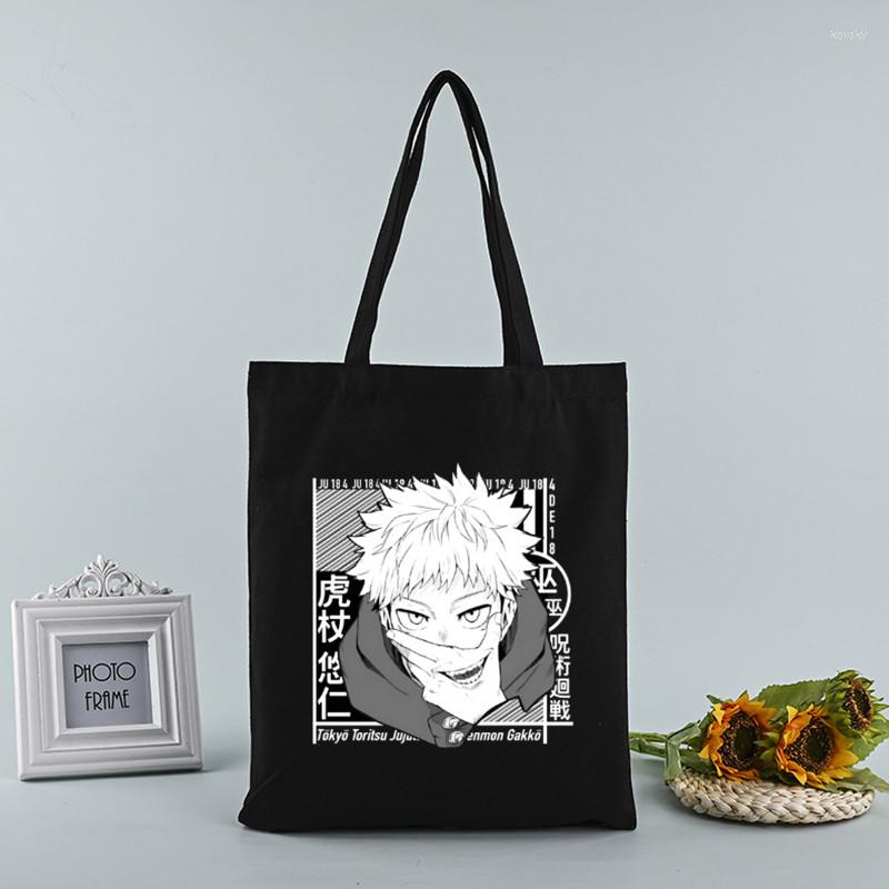 

Evening Bags Jujutsu Kaisen Team Women Canvas Tote Shopping Bag Girl Harajuku 90s Y2K Shoulder Lady Large Capacity Wild Messenger, B2059-14