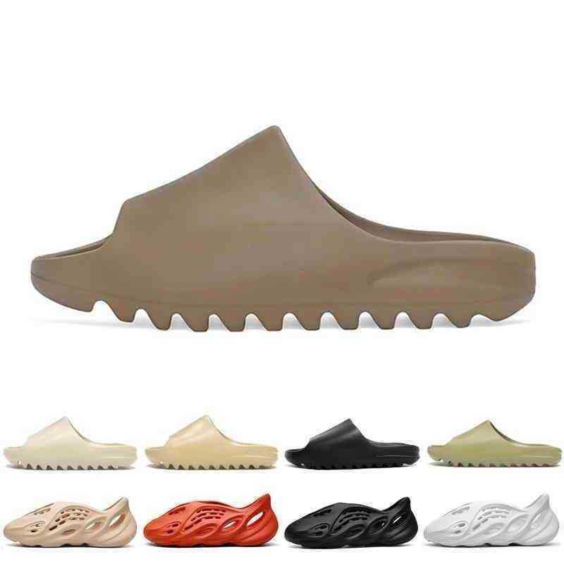 

Slides Yeesys Kanyes Foam Slippers Rubber New 2021 for Men Women Bone Earth Brown Desert Sand Resin Mens Shoes Sneakers 36-45 Yeezzys R1ay, Foam runner black