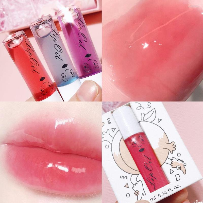 

Lip Gloss 6 Color Moisturizing Plumping Shiny Plumper Wet Cherry Mineral Oil Liquid Lipstick Lasting Jelly Clear, 1pcs 01