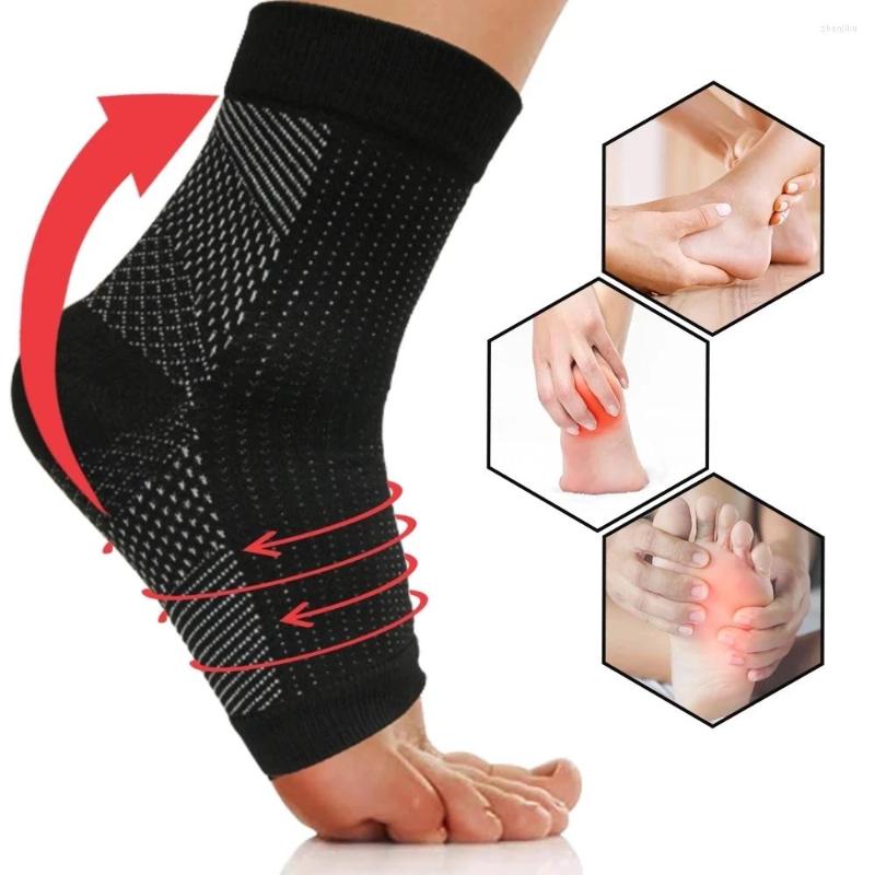 

Ankle Support 1 Pair Anti Fatigue Compression Foot Sleeve Running Cycle Basketball Sports Socks Outdoor Men Brace Sock, Black 1pair