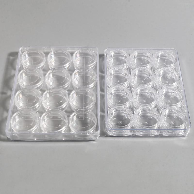 

Jewelry Pouches 12Jars Plastic Storage Container Box Basket Rectangle Transparent Organizer Seeds Beads Tray Findings 1PC