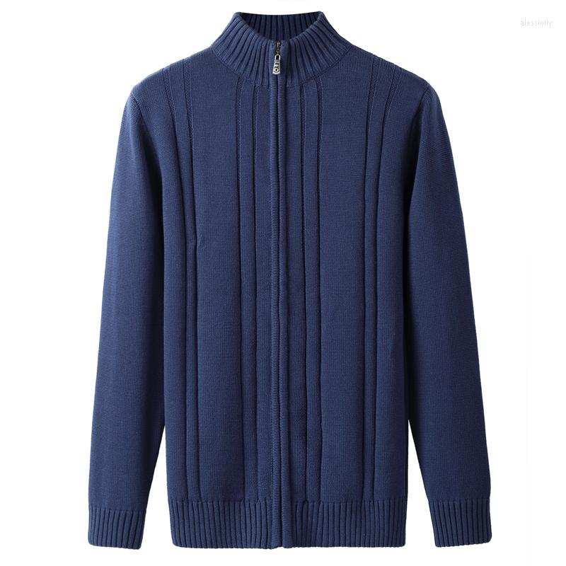 

Men's Sweaters 2022Knitted Wool And Cotton Sweater For Men With Zipper, Black