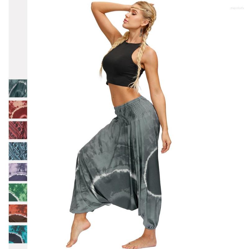 

Active Pants Bohemian Printing Summer Yoga High Waist Wide Leg Lantern Soft Gym Leggings Sport Femme Fitness