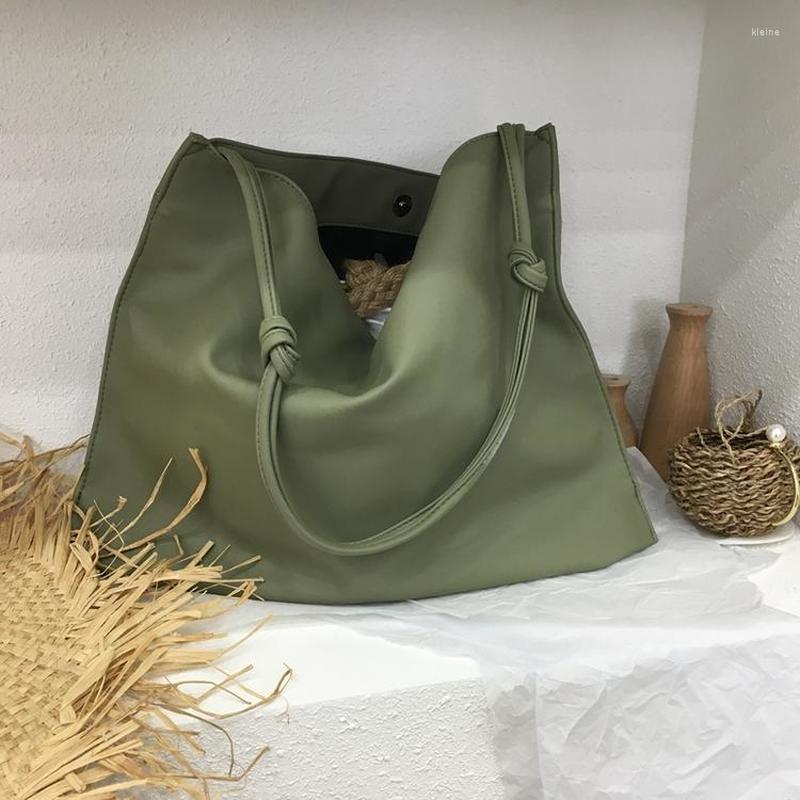 

Evening Bags Literary Style Large-capacity School Bag Travel Big Summer Soft Leather Shoulder Diagonal, Green