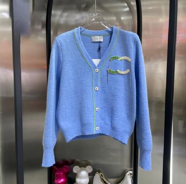 

designer 2023 Sweater Jacket Woman Designer Sweaters Womens Round neck Stripe Knitted Long Sleeved Cardigan Fashion Casual Knitwear Shirts2KBV, White