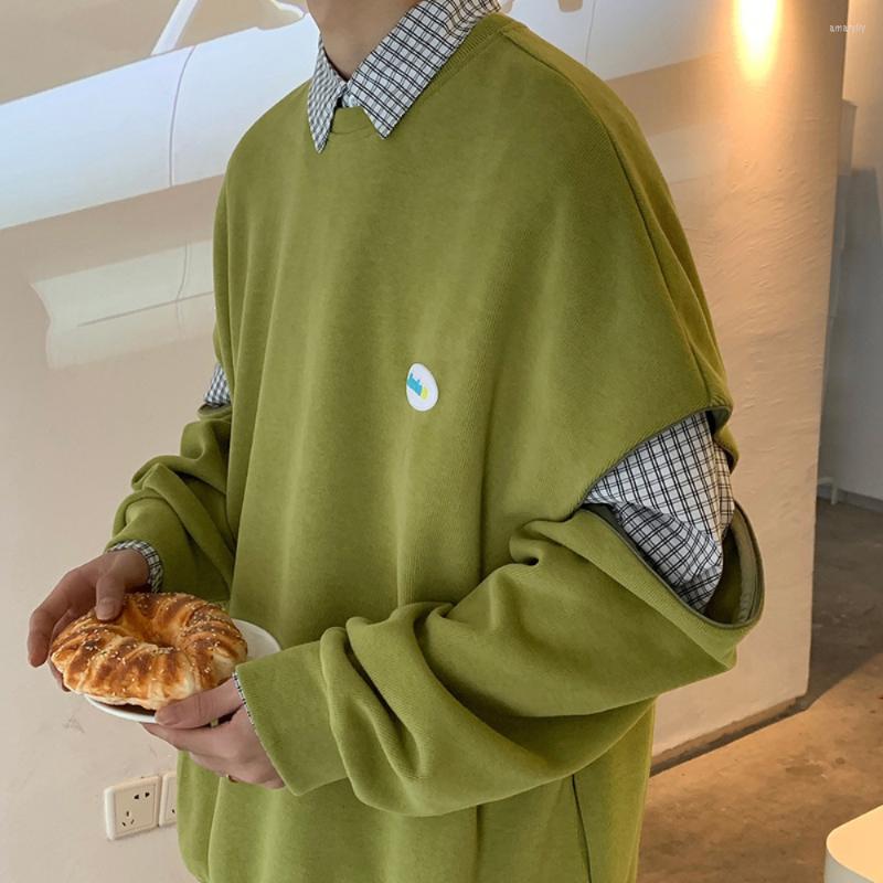 

Men's Hoodies Openable Sleeves Design Y2K Clothes Men Women Preppy Style Casual Sweatshirt Mens Pullover O-Neck Male Streewear, Black