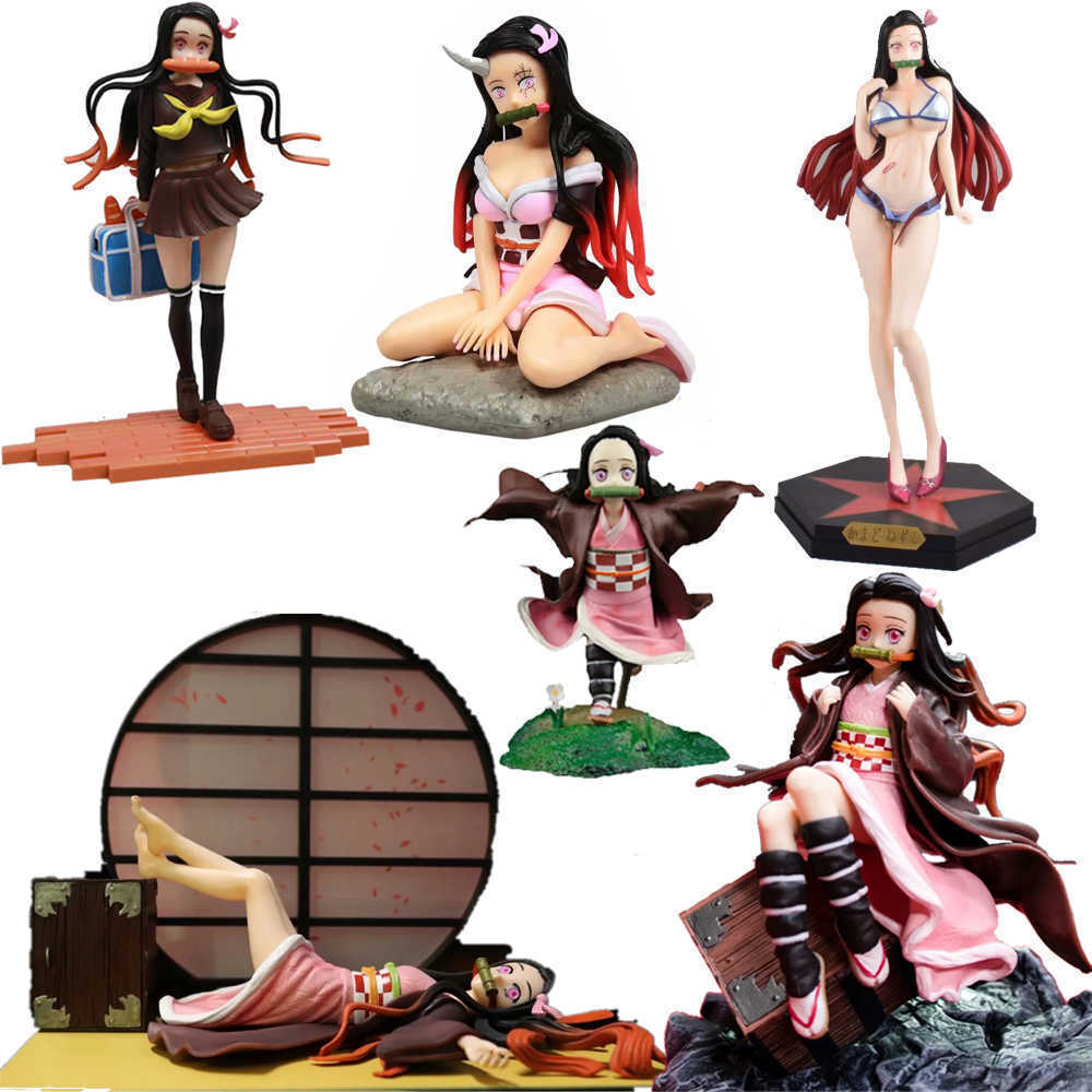 

Japan Anime Demon Slayer Kimetsu no Yaiba PVC Action figure Toy Kamado Nezuko Figurine Game Statue Model Figuals Doll Toy Gifts Q0722, No retail box