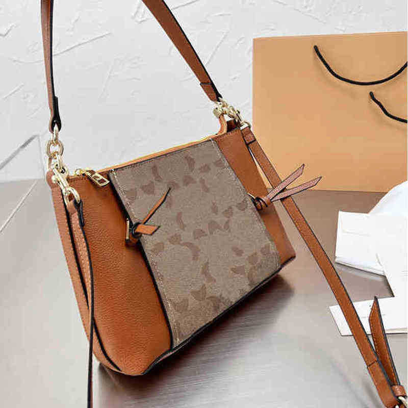 

Totes Colorblock Print Bags Shopping The Tote Bag Women Shoulder Leather Designer Handbag Crossbody Female Zipper Decoration Purses 221010, Black