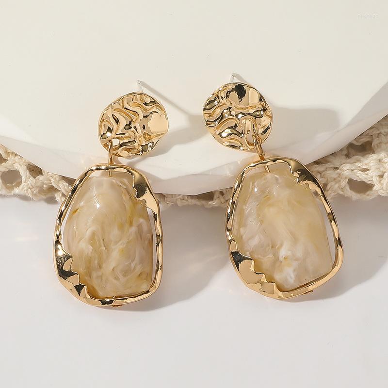 

Dangle Earrings 2022 European And American Imitation Agate High Quality For Women Acrylic Retro Exaggerated
