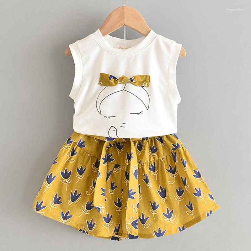 

Clothing Sets Baby Girl Clothes Suit Summer Floral Sweet Shirt Solid Color Shorts 2 Pieces Casual Toddler, Greenaz2134