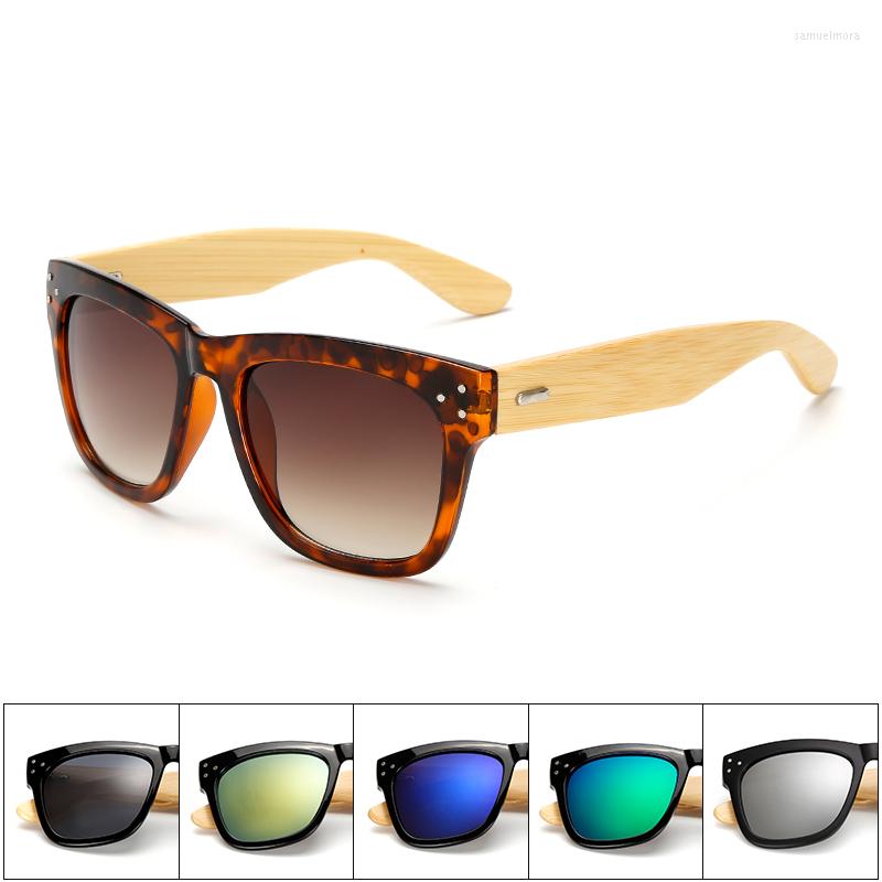 

Sunglasses Vintage Bamboo Wood Frame Men Women Fashion Mirror Coating Sun Glasses Shades Eyewear UV400 Gafas