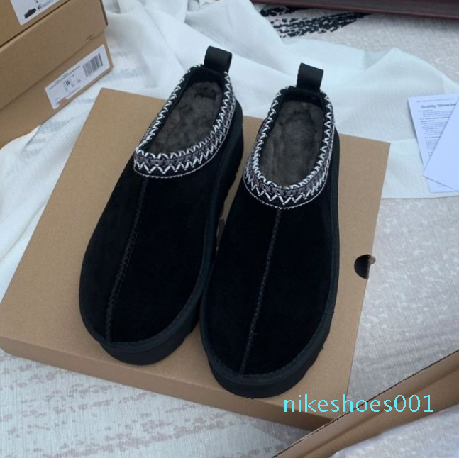 

Ankle Boots Tazz Shoes Chestnut Black Warm Fur Slippers Indoor Booties