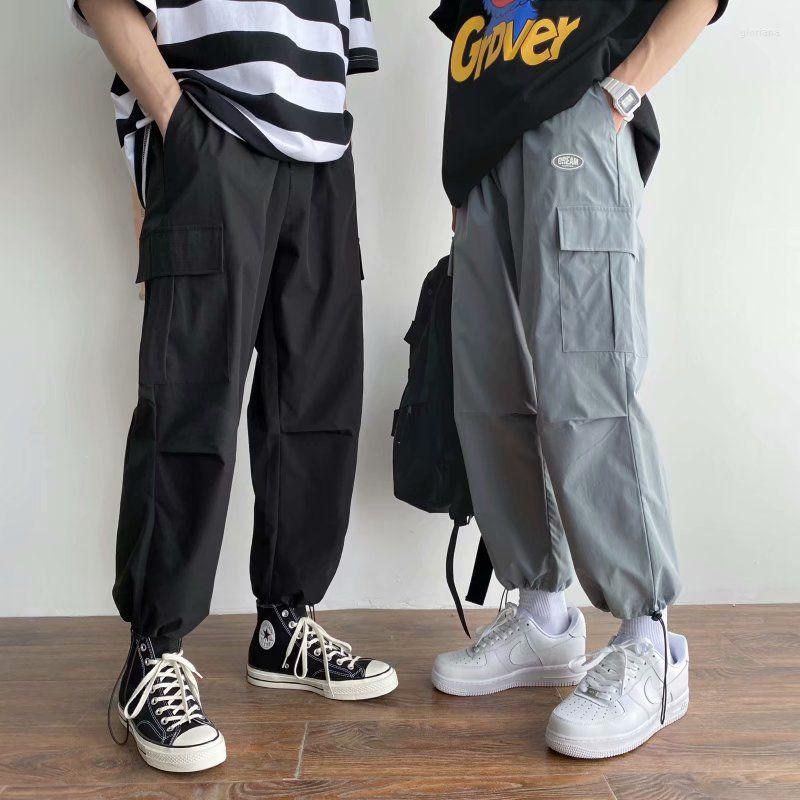 

Men's Pants Casual Streetwear Men Skateboarding Sports Grey Black Tactical Trousers Tomboy Hip Hop Spring Autumn Sweatpants