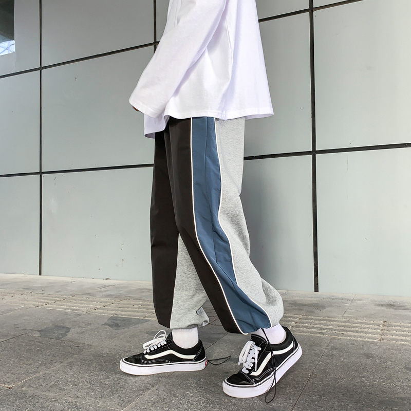 

Men's Pants Reflective harem joggers men spring striped sports pants for men casual man sweatpants 221010, Green