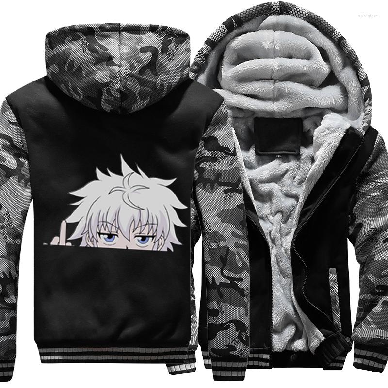 

Men's Jackets Killua Zoldyck Cool X Hxh Hunterxhunter Japanese Anime Winter Jacket Men Fleece Thicken Hoodies Camo Coats, Orange gray