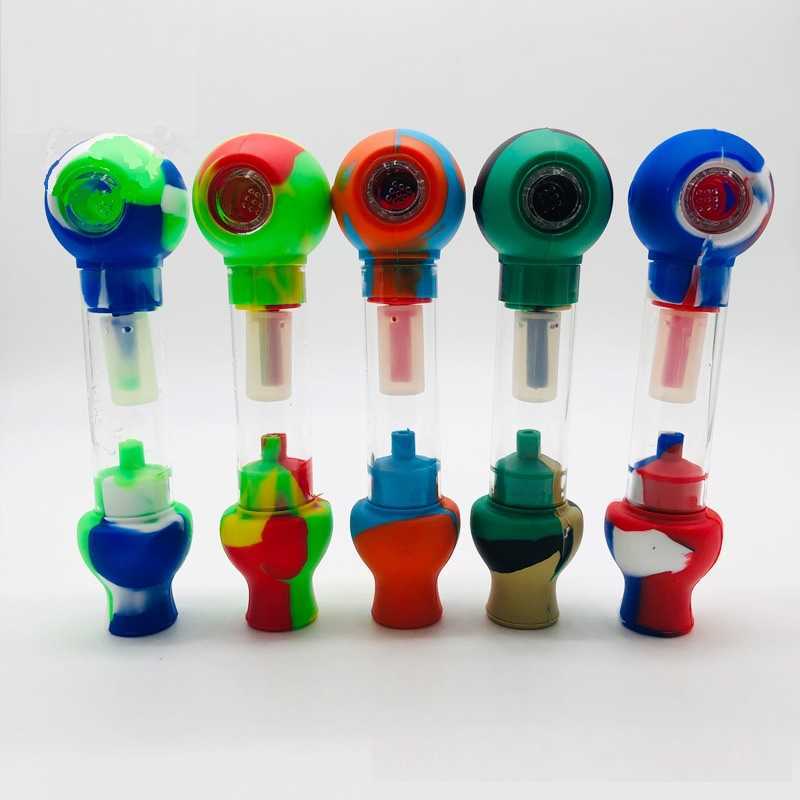 

Silicone Smoking Pipes Spoon Pipe Hand Smoking Accessories Bong Food-Grade Silica Gel Glass