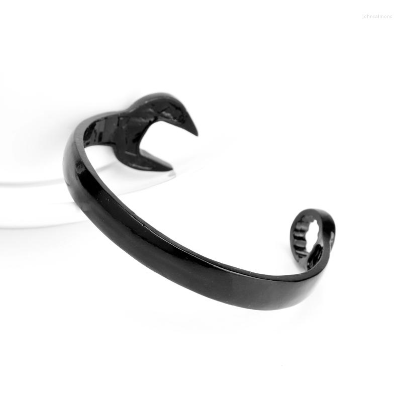 

Link Bracelets Dongsheng Fashion Black Mechanic Wrench Tool Spanner Open Cool Women Mens Bracelet Gothic Punk