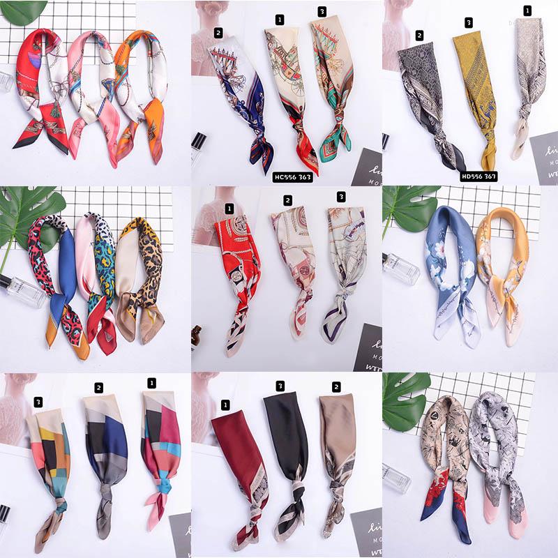 

Scarves Women's Silk Scarf Bag Small Square Leopard Color Matching Vintage 53cm Professional Accessories