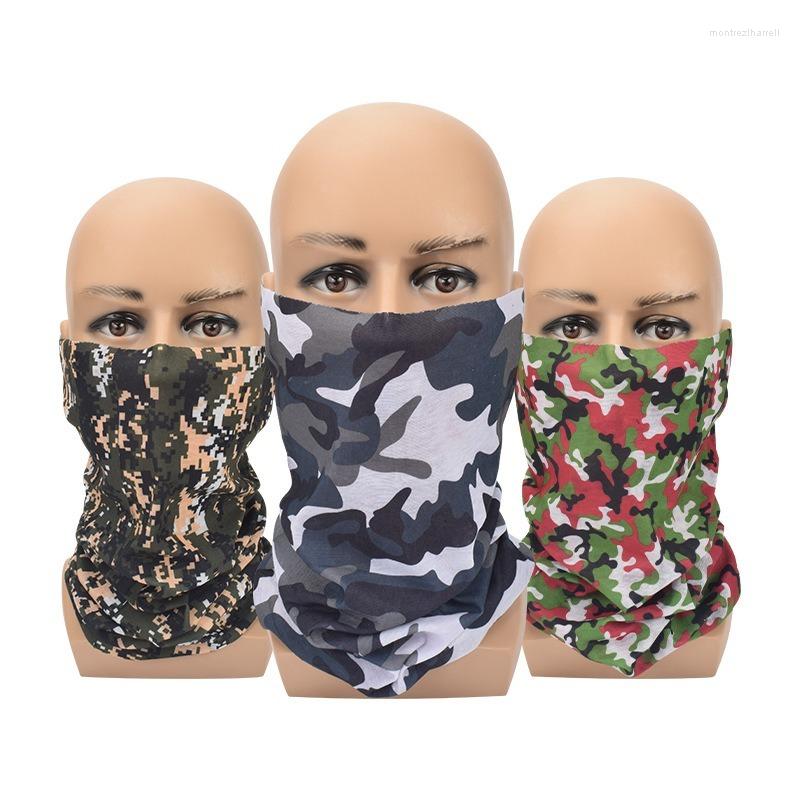

Bandanas Two Outdoor Mountaineering Silk Headscarf Camouflage Magic Headband Cycling Mask Sun Protection
