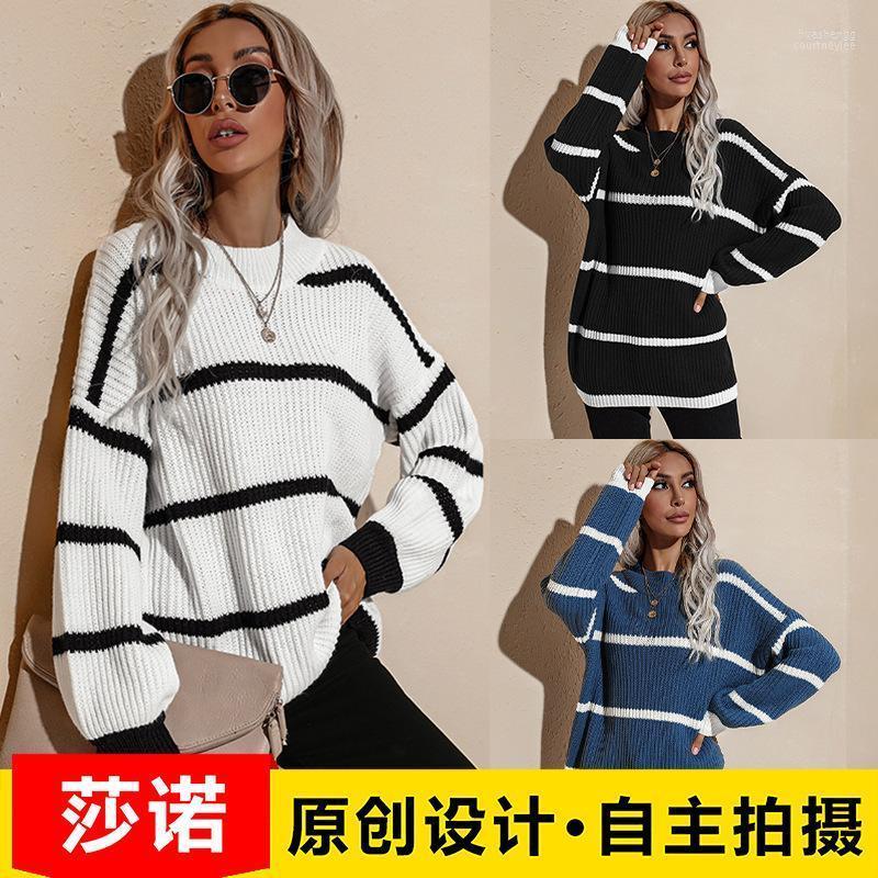 

Women' Sweaters Women' Pullovers Women Sweater United States 2022 Winter Round Collar Loose Stripe Knitting Fashion SLF11869, Landibai