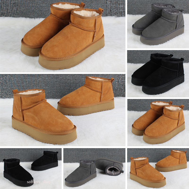 

Boot Designer Woman Shoes Platform Snow Boots Australia Fur Warm Shoes Real Leather Chestnut Ankle Fluffy Booties For, Color 3