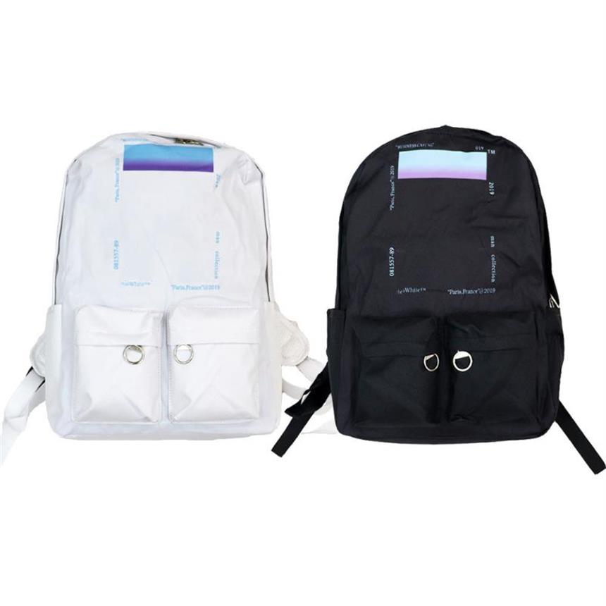 

Backpack OFF Brand Canvas White Backpacks Men Hip Hop Fashion Street Style Skate Basketball Football Cycling Running Bags270A, Ow white jianbian x