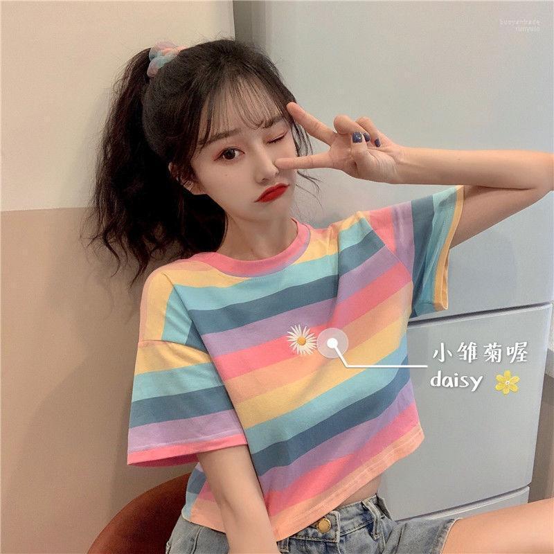 

Women's T Shirts Women's T-Shirt Woman Tshirts Striped Short Style Short-Sleeved Loose Top Tops Mujer Camisetas, 808-1