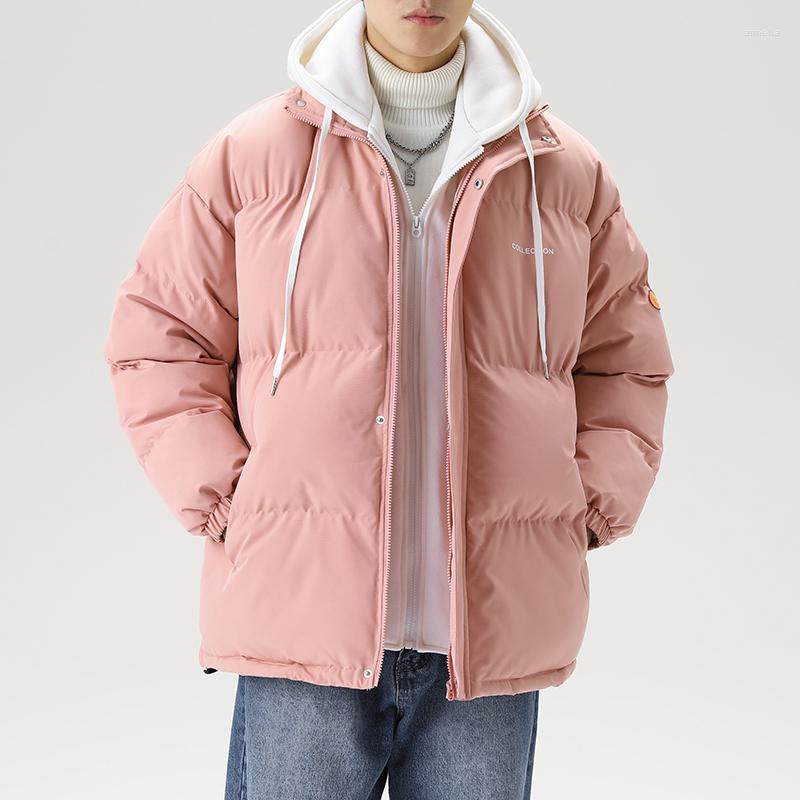 

Men' Down 2022 Winter Jacket Men Hooded Parkas Thick Cotton Padded Coat Female Plus Size Casual Loose Overcoat, Black