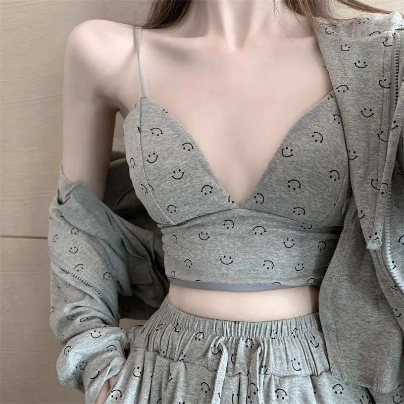 

Women' Two Piece Pants Harajuku Casual Suit Women' Autumn Temperament Western Style Jacket Age-reducing Wide-leg Sports Three-piece, 01