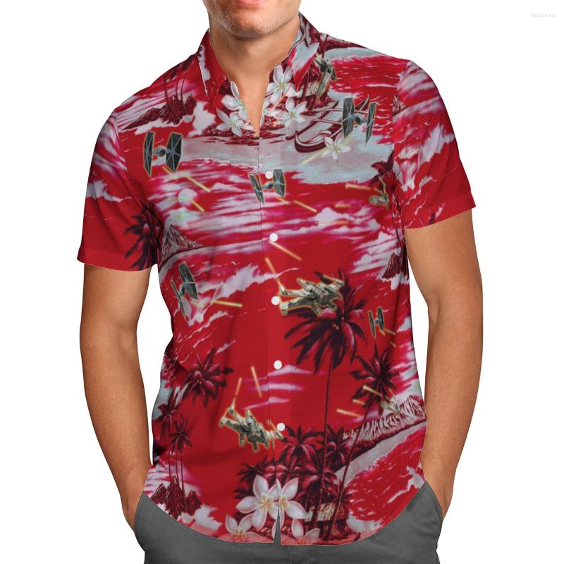 

Men's Casual Shirts Festive Spaceship 3D Print Summer Breathable Hawaii Short Sleeve Shirt Men Beach Large Streetwear Fashion Harajuku Ropa, Hawaiian shirt 03
