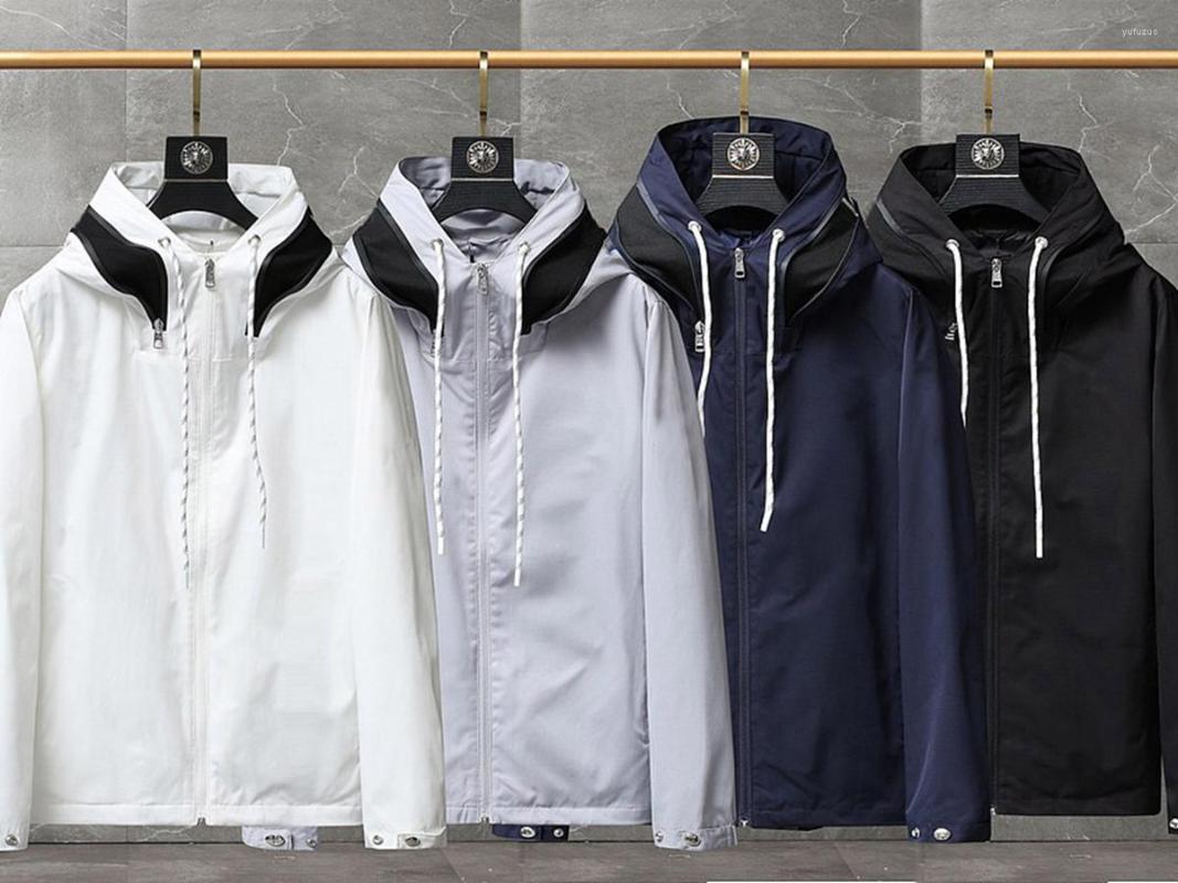 

Men's Jackets 2022 Autumn Men's Hooded Jacket High Quality Waterproof Fabric Comfortable Breathable Outdoor Leisure Zipper Windbreaker, Black