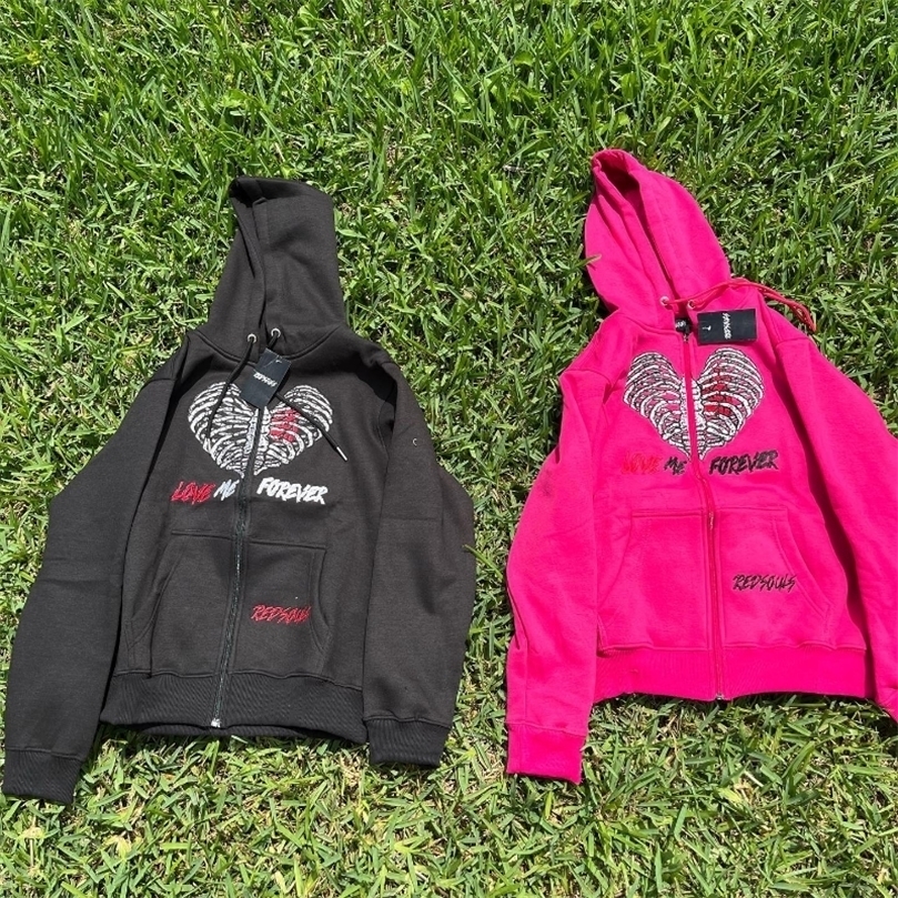 

Womens Hoodies Sweatshirts Skeleton sternum oversized hoodie girl Y2K Goth punk Harajuku Street zipper hoodie couple casual loose sweatshirt 221010