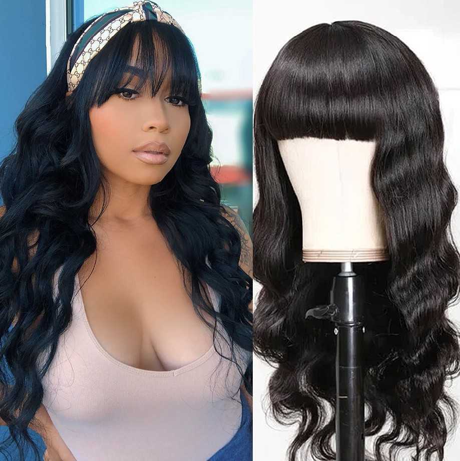 

Synthetic Wigs New Wig Women's Air bangs Long curly hair Black big waves Long hair Yiwu 221010