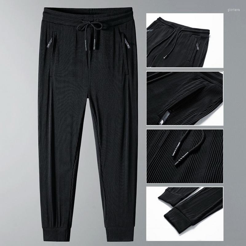 

Men's Pants Sports Men's Quick-drying Ice Silk Breathable Summer Thin Running Fitness Loose Air-conditioning Trousers Sweatpants, Black