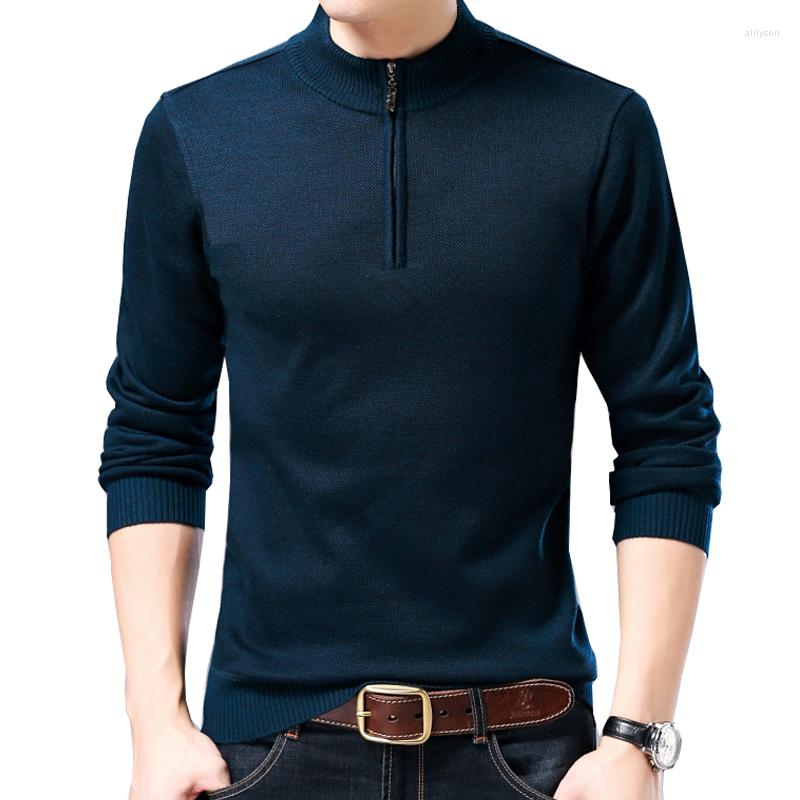 

Men's Sweaters Sweater Zipper Pullover Men 2022 Solid Casual Winter Thick Warm Knitted Men's Slim Plus Size Fleece Knitwear 3XL, Black