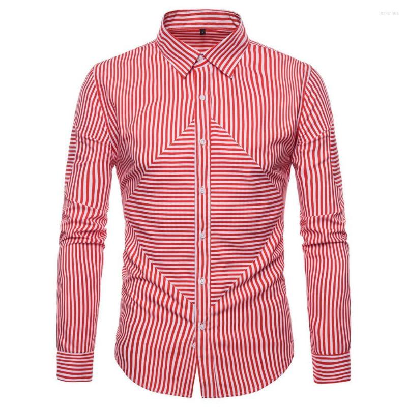 

Men' Casual Shirts Men' Long-Sleeved Striped Fashion Top Business Formal Shirt, Blue