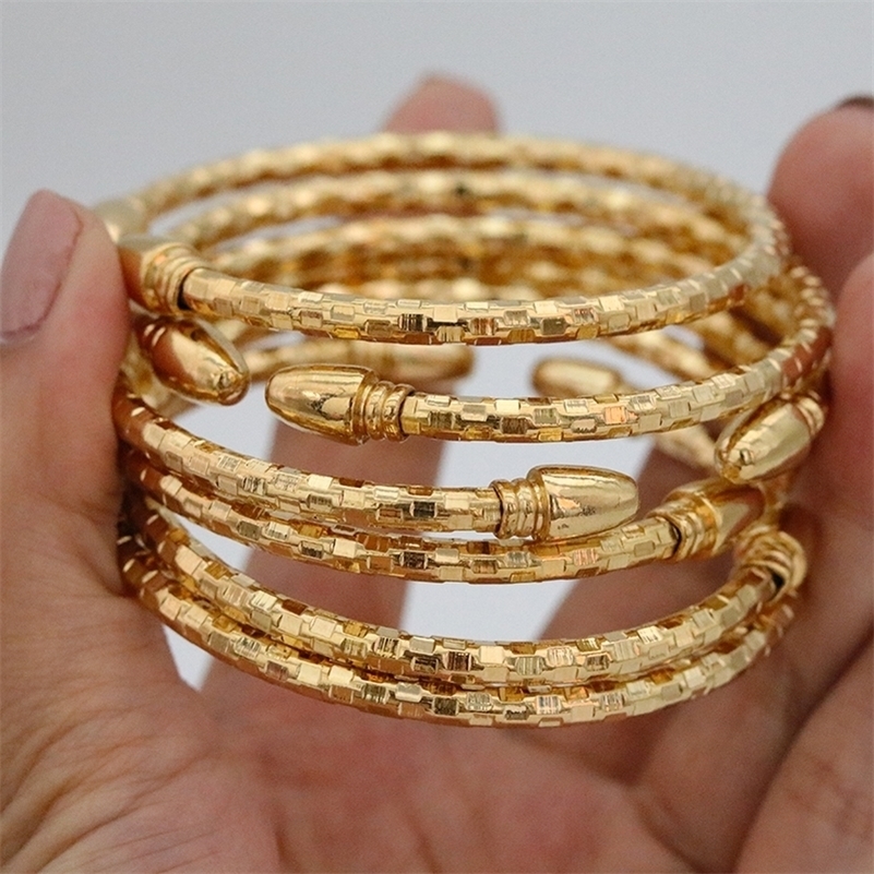 

Charm Bracelets 6 pieces of classic Ethiopian 5mm Dubai women's gold bracelet Party Gift African Indian Ball Bracelet Middle East wedding 221008