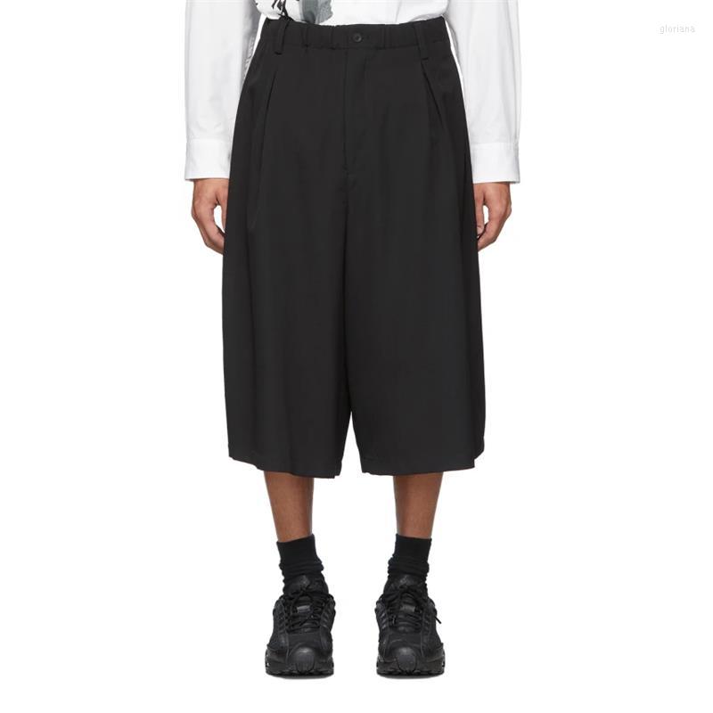 

Men' Pants Spring And Summer Men' Classic Loose Wide Leg Large Size Solid Color Comfortable Skirt Seven - Cent, Black