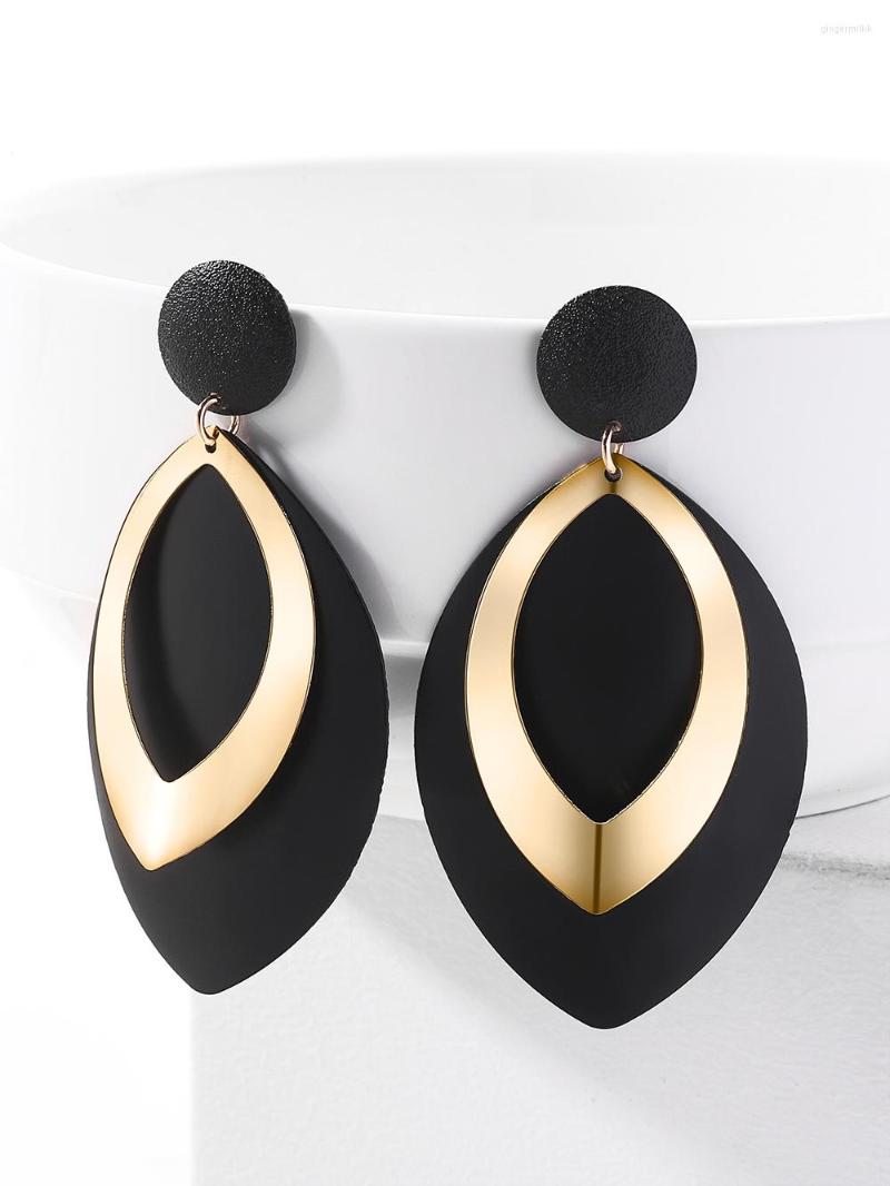 

Dangle Earrings WYBU Long Gold And Black Metal For Women Classic Jewelry Gift Girls 2022