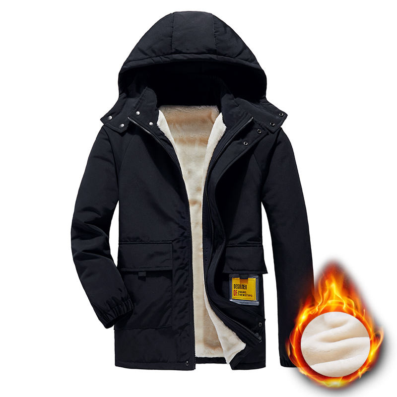 

Men's Jackets Men's Winter Casual Thickening Warm Windproof Parker Lamb Fleece Jacket Men's Casual Fashion High Quality Hooded Jacket 221010, White
